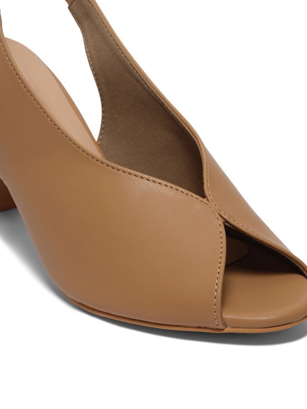 Womenโs Bone Peep-Toe Slingback Heel